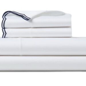 Ralph Lauren Home Malin Scallop Organic Cotton Sateen Flat Sheet, Queen